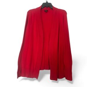Worthington Red Open Front Longline Cardigan Sweater Womens